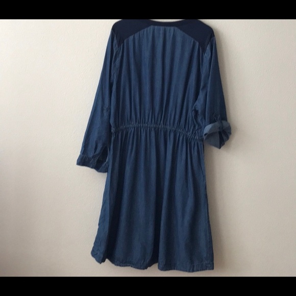 Denim Lane Bryant Roll sleeve drawstring dress size 24 - Picture 2 of 2